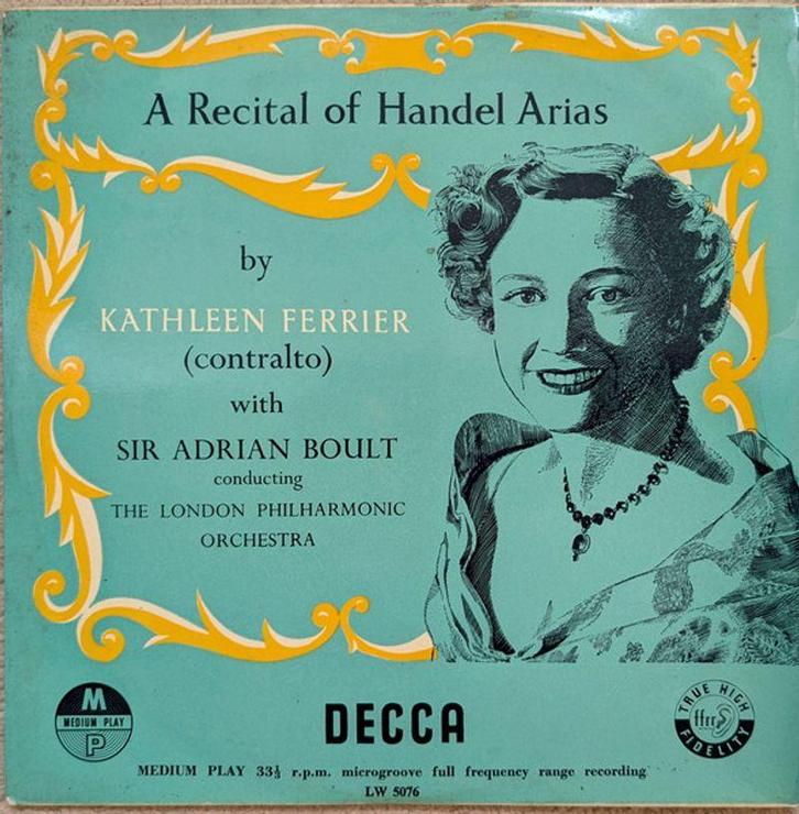 Handel*, Kathleen Ferrier – A Recital Of Handel Arias LP, Cd's en Dvd's, Vinyl | Klassiek, Verzenden