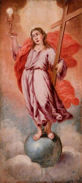 Escuela española (XVII) - Niño Jesús triunfante. Alegoría de, Antiek en Kunst, Kunst | Schilderijen | Klassiek