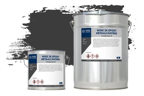 Wixx 2K Epoxy Metaalcoating RAL 9005 | Gitzwart 10L, Doe-het-zelf en Bouw, Verf, Beits en Lak, Nieuw, Verzenden