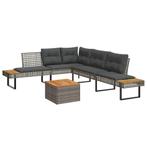 vidaXL 2-delige Loungeset met kussens poly rattan en, Tuin en Terras, Verzenden, Nieuw, Loungeset