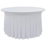 vidaXL 2 st Tafelhoezen stretch met rok 180x74 cm wit, Verzenden, Nieuw