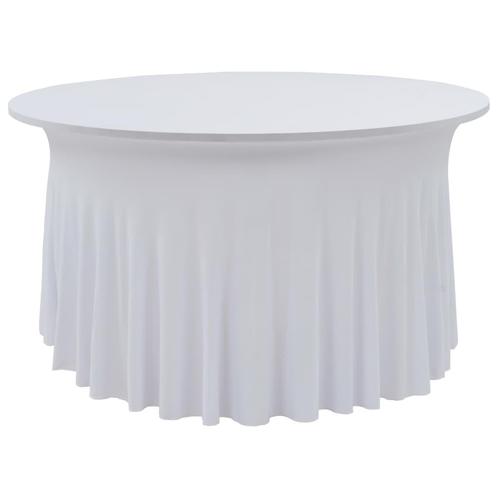 vidaXL 2 st Tafelhoezen stretch met rok 180x74 cm wit, Tuin en Terras, Tuinmeubel-accessoires, Nieuw, Verzenden
