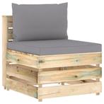 vidaXL Middenbank sectioneel met kussens groen geïmpregneerd, Tuin en Terras, Tuinsets en Loungesets, Verzenden, Nieuw