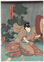Attori Ichikawa Kodanji IV nel ruolo dellAccolito (Gokuraku