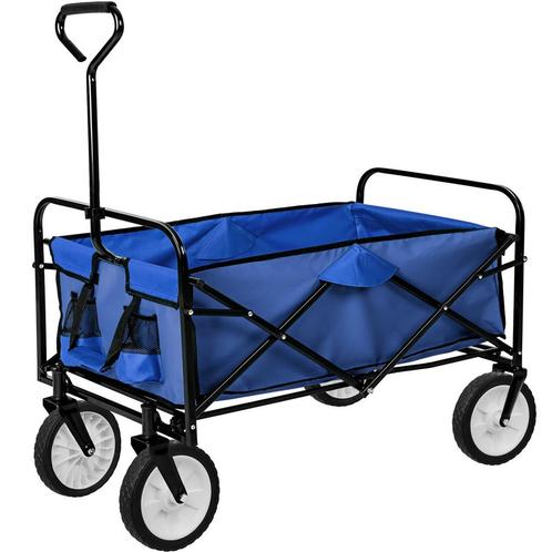 Opvouwbare bolderwagen draagkracht 80kg - blauw, Tuin en Terras, Overige Tuin en Terras, Verzenden