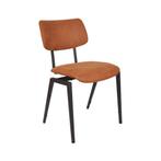 Stoel Stapelbaar | Cognac | Micro Suede | Zwart Metalen, Verzenden, Nieuw in verpakking