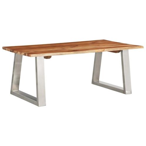 vidaXL Table basse 100x60x40 cm Bois dacacia et acier, Maison & Meubles, Tables | Tables de salon, Neuf, Envoi