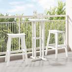vidaXL 3-delige tuinbar set - Wit HDPE, Tuin en Terras, Verzenden, Nieuw