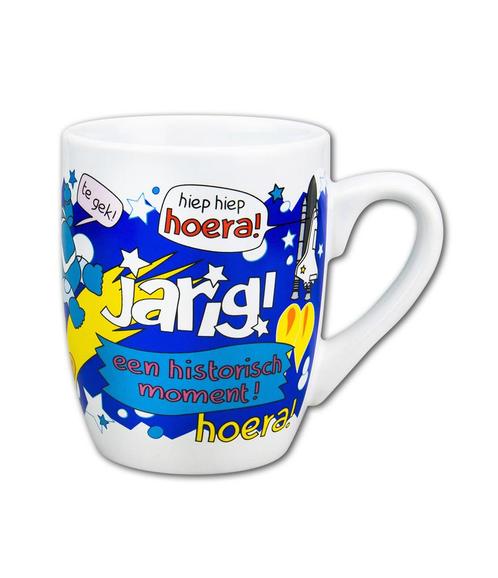 Mok Jarige 12cm, Hobby en Vrije tijd, Feestartikelen, Nieuw, Verzenden