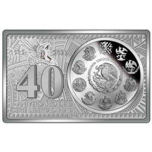 Mexique. 2022 3 oz 40th Anniversary Mexican Libertad Coin +, Postzegels en Munten, Edelmetalen en Baren