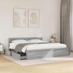 vidaXL Bedframe met hoofdeinde bewerkt hout grijs sonoma, Huis en Inrichting, Slaapkamer | Bedden, Verzenden, Nieuw