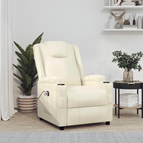 vidaXL Sta-op-stoel kunstleer crèmewit, Huis en Inrichting, Fauteuils, Nieuw, Verzenden