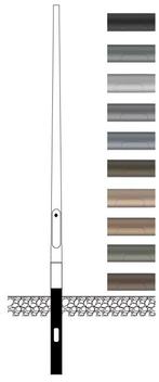 3 meter lantaarnpaal / lichtmast geanodiseerd aluminium in d, Verzenden