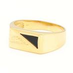 Zonder Minimumprijs - Ring - 18 karaat Geel goud Onyx, Bijoux, Sacs & Beauté