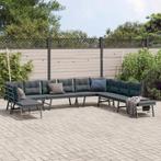 vidaXL 7-delige Tuinbankenset met kussens gepoedercoat staal, Tuin en Terras, Tuinsets en Loungesets, Verzenden, Nieuw