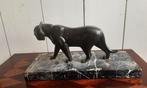 Beeld, Panter - 11.5 cm - Brons, Marmer, Antiek en Kunst