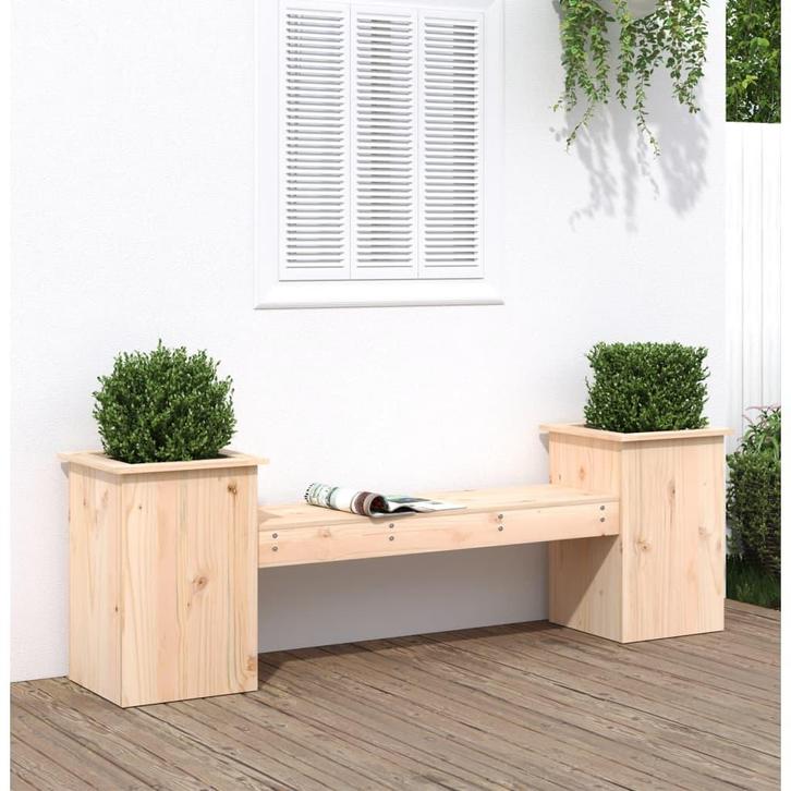 vidaXL Bankje met plantenbakken 184,5x39,5x56,5 cm, Tuin en Terras, Tuinsets en Loungesets, Nieuw, Verzenden