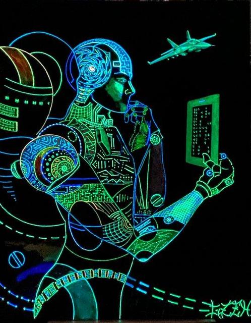 Gianfranco Zenerato - TECHNOLOGICAL CONFLUENCE - Luminescent, Antiek en Kunst, Kunst | Schilderijen | Modern