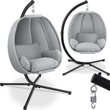 KESSER® Egg Hangstoel met Standaard - Tot 150kg - Grijs, Verzenden