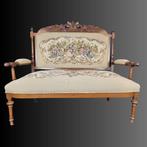 Desconocido Mueble-sofá en madera de cerezo y tapizada en