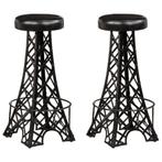 vidaXL Tabourets de bar lot de 2 cuir véritable, Verzenden, Neuf