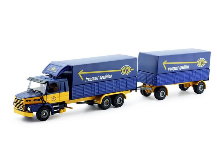 Schaal 1:50 Tekno 80186 Zweden 1980 ASG Motorwagen-aanhan..., Hobby en Vrije tijd, Modelauto's | 1:50, Gebruikt, Tekno, Ophalen of Verzenden