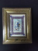 Miniatuur muurplaatje - Hout en mozaïek, Been -