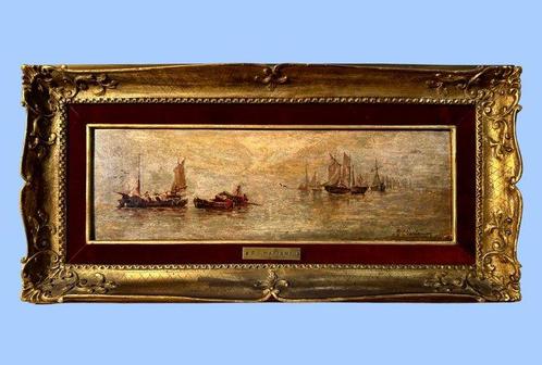 Pompeo Mariani (1857–1927), Attribué(e) à - Marina con, Antiek en Kunst, Kunst | Schilderijen | Klassiek