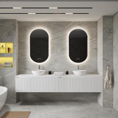 Badkamermeubelset BWS Linea | 200 cm | Mat Wit, Doe-het-zelf en Bouw, Sanitair, Bad, Nieuw, Ophalen of Verzenden