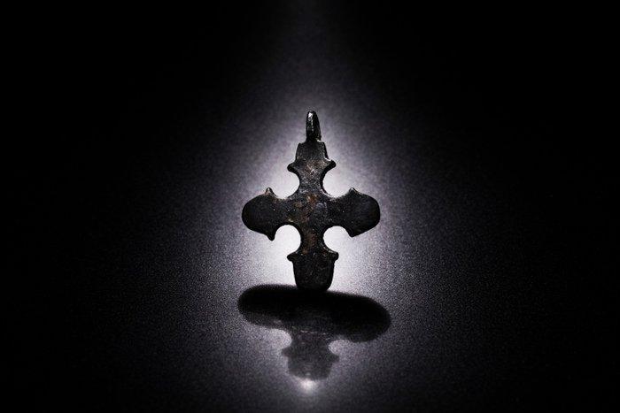 Middeleeuwen, kruisvaardersperiode Prachtige kruisamulet –, Handtassen en Accessoires, Antieke sieraden