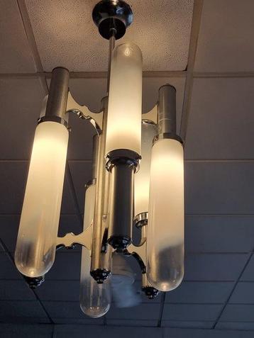 Plafondlamp - Torpedotypemodel - metalen matglas