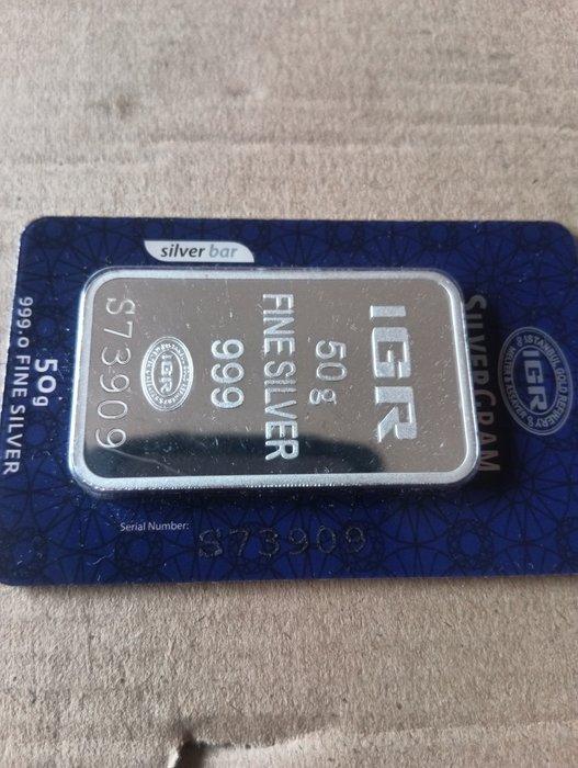 50 gram - Zilver .999 - IGR, UAE - Verzegeld (Zonder, Postzegels en Munten, Edelmetalen en Baren