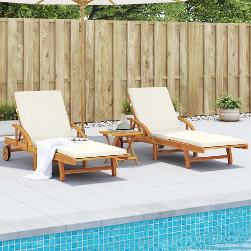 vidaXL Chaises longues lot de 2 avec coussins 200x68x83, Jardin & Terrasse, Chaises longues, Neuf, Envoi