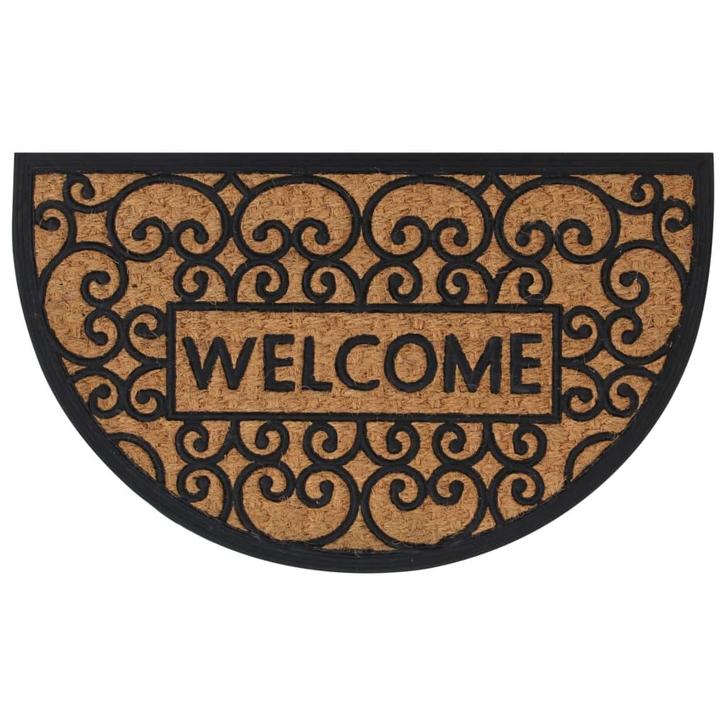 vidaXL Deurmat halfrond 45x75 cm rubber en kokosvezel, Tuin en Terras, Deurmatten, Nieuw, Verzenden