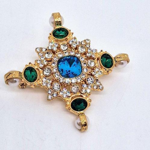 Kenneth Jay Lane - Plaqué or - Broche - croix maltaise, Antiek en Kunst, Curiosa en Brocante