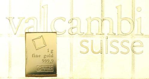 1 gram - Goud .999 - Valcambi, Switzerland  (Zonder, Postzegels en Munten, Edelmetalen en Baren
