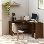 vidaXL Hoekbureau 120x140x75 cm bewerkt hout bruin, Huis en Inrichting, Bureaus, Verzenden, Nieuw