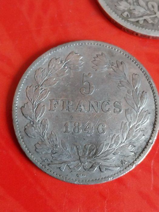 Frankrijk. 5 Francs 1841/1852 (lot de 3 monnaies en argent), Postzegels en Munten, Munten | Europa | Niet-Euromunten