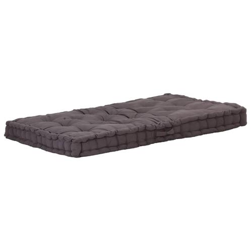 vidaXL Palletvloerkussen 120x80x10 cm katoen antraciet, Huis en Inrichting, Woonaccessoires | Kussens, Nieuw, Verzenden