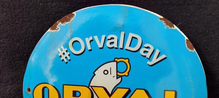 De la collection Orval, bière trappiste. - Enseigne en émail, Antiquités & Art, Antiquités | Assiettes décoratives & Carrelages