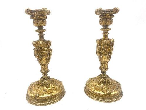 Candélabre - (2) - Bronze, Antiquités & Art, Antiquités | Autres Antiquités