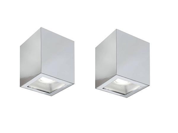 Veiling - 2x Base On opbouwspot GU10 kantelbaar 80x80mm chro, Huis en Inrichting, Lampen | Spots