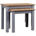 vidaXL Tables gigognes 2pcs Gris Bois de pin massif, Verzenden, Neuf