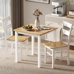 TRUUSK Set van 2 Keukenstoelen - Rubberhout - Gebogen Latten, Huis en Inrichting, Verzenden, Nieuw