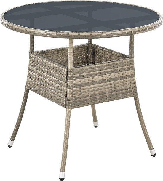 2dekans | Juskys Polyrotan Tuintafel / Bijzettafel /, Tuin en Terras, Tuintafels, Ophalen of Verzenden