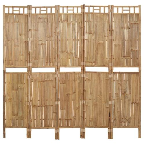 vidaXL Kamerscherm met 5 panelen 200x180 cm bamboe, Huis en Inrichting, Woonaccessoires | Overige, Nieuw, Verzenden