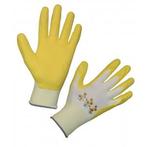 Gants de jardinage jaune t 8 polyester recouvert latex