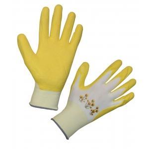 Gants de jardinage jaune t 8 polyester recouvert latex, Jardin & Terrasse, Vêtements de travail