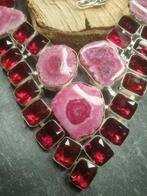 Zilver, Pink Solar Quartz, Garnet - Kraagketting, Collections