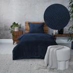 Teddy Hongaarse punt dekbedovertrek - petrolblauw - 140 x, Huis en Inrichting, Verzenden, Nieuw